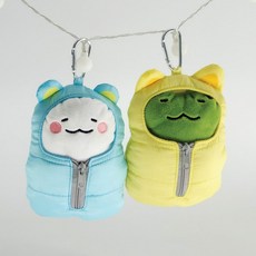 익명이 깨꾹이 침낭 카라비너 키링 인형 20cm 애착 동물 개구리 가방고리, 깨국이 침낭카라비너 키링20cm