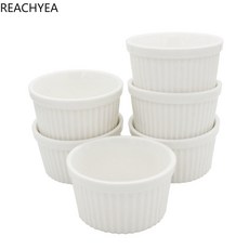 세라믹 라메 킨 도자기 수플레 컵 4oz/120ml 6 개 팩, 6개