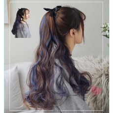 sodamcut 포니테일 반가발 정수리 가발 여성 인모, sodam내추럴블랙/피치, 1개