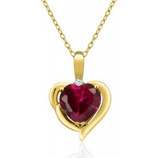 보석 돌 왕 1.72 Ct 빨강은 루비 백색 토파즈 18K 옐로우 골드 도금 된은 펜던트를 창조했습니다