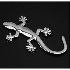 3D 배지 스티커 자동차 장식 아플리케 도마뱀 도마뱀 재미 있는 개성 피아트 500X 아르고 500L 124 티포 쿼보 팬더 자동차 장식 데코레이션, 은, 1개