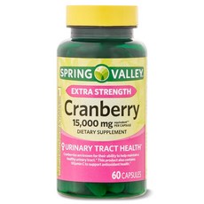 스프링벨리 크렌베리 15000mg 비타민 C 100mg 60정, 스프링벨리 엑스트라 스트렝스 크랜베리 15000mg 6, 1개