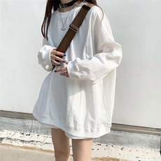 2024신 봄 한판 루즈핏 긴팔위 여성 슬림핏 긴팔위 여성복 코트, 흰색, XXL, 화이트