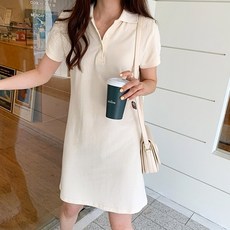 커밍투유 캐쥬얼 반팔 피케 미니 원피스