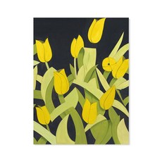 알렉스카츠 튤립 꽃 액자 그림 KATZ 인테리어 캔버스 판화 액자포함, 라이트우드칼라PS브리프, 섹션 A