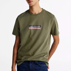 타미힐피거 남성 Hilfiger 박스 로고 반팔티셔츠Green