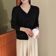 요모조모 3902 브이넥 여성 봄가을 가디건