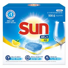 유니레버 썬 식기세척기용 타블렛 세제 레몬 50개입, 500g, 1개