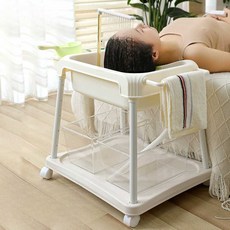 세발기 환자머리감기 간이샴푸대 대야 노인 머리 요양원 이동식 간이 간병, 블루 이동식, 1개