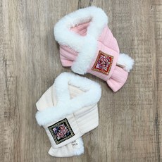 모모스페이스 한복 누빔 케이프 목도리 넥카라 강아지 고양이 애견 악세서리, 아이보리, 1개