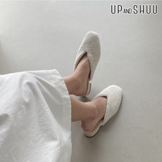 디오르 퍼트리밍 겨울 여자 플랫 보온 단화 블로퍼 슬리퍼 2.5cm