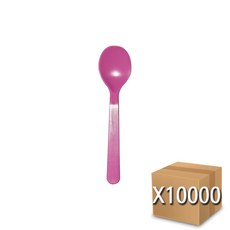 코디마트 일회용 이유식 요거트 아이스크림 미니스푼 9cm 핑크 벌크포장 10000개 1박스, 1개