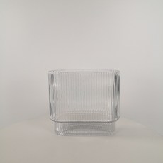 오브제 수입 화병 인테리어 유리꽃병 대형 고급 가로, 01.아이스스트라이프쇼트약18X20X9cm