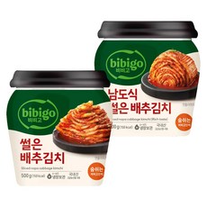 CJ 비비고 썰은배추김치 용기 500g + 남도식 용기 500g, 1세트, 1kg