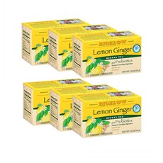 비글로우 레몬 생강 허브 티 티백 18개입 37g 6팩 Bigelow Lemon Ginger Herbal Tea Bags