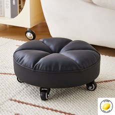 바퀴달린 앉은뱅이의자 스툴 패디 네일샵 예쁜 고급, 블랙-스틸 더블베어링 무음휠-C타입-