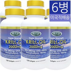 마이라이프 트리플 스트랭스 NKO 넵튠 크릴 오일 2000mg, 120정, 6병