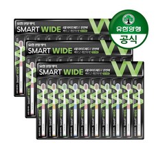 유한덴탈케어 스마트와이드 칫솔 2단미세모, 10개입, 3개