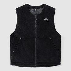 (매장정품) 엄브로 남여공용 코듀로이 퀼팅 패딩 베스트 블랙 남자 여자 양면 패딩조끼 재킷 커플 롱패딩 상의 아우터 점퍼 바람막이 데일리 후드 후드티 맨투맨 조끼 경량패딩