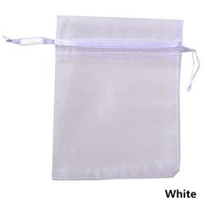 50Pcs/Pack 7x9cm 9x12cm 10x15cm 13x18cm Drawstring Organza Bags Jewelry Packaging Bags Wedding C, White, 50개