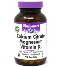 블루보넷 칼슘 시트레이트 마그네슘 비타민 D3 캐플렛, 90정,