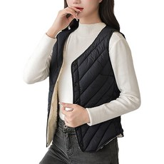 여성 가을겨울 조끼 경량 패딩 램스울 슬림핏 베스트 Women's Vest