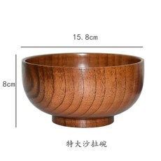 일본 나무 그릇 자연 대추 숟가락 젓가락 상자 과일 샐러드 국수 쌀 수프, 3. 15x8cm, 1개