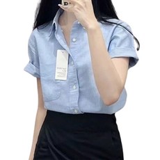스밀리 여성 베이직 카라 반팔 셔츠