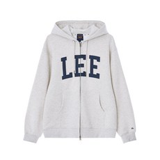 LEE 데님 아플리케 로고 후드 집업 오트밀 354282