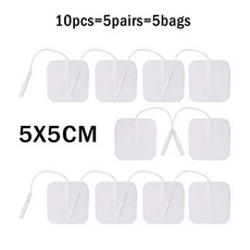 10 개 몫 전극 패드 수십 디지털 치료 기계 마사지에 대 한 수십 전극 2mm 플러그와 5x5cm 신경 자극기, 5x5cm 10Pcs