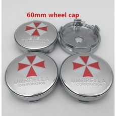 휠캡자동차 휠 센터 커버 허브 캡 배지 엠블럼 스티커 스타일링 액세서리 우산 로고 56mm 4 개, 08 60mm silver cap 1, 4개