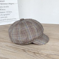 클래식 팔각모 여성 봄 여름 계절 체크무늬 어텀 화가모자 벙거지 스타일리쉬 베레모자 남자
