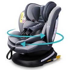 [일본직수입] REECLE 유아 360도 회전형 카시트 (0-36kg) 출산육아선물필수템, 그레이