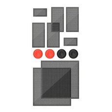 JABS 냉각 팬 필터 방진 커버 벤트 시리즈 X 게임 콘솔용 먼지 플러그 네트 랙 메쉬 키트, 01 BlackRed, 1개