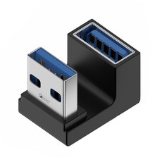 노트북 PC용 90도 직각 하향 USB3.0 남성 대 여성 확장 어댑터 USB 충전기 확장 컨버터, G, 1개