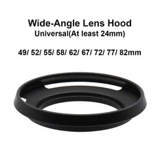 광각 렌즈 나사 장착 통풍 후드 범용 사진 49mm 52mm 82mm, 08 77mm, 1개