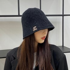 여성 겨울 램스 울 비니 벙거지 모자 여자 버킷햇 방한 양 털 캡