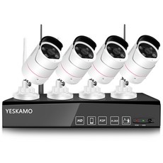 예스카모 YESKAMO 8채널 보안 CCTV 카메라 세트 300만화소 무선 원격 조작 스마트 카메라 예스카모, KR-NK02-10804, 1개 - 8채널녹화기