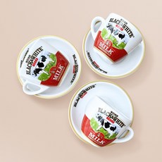 홍콩밀크티 머그컵 세트 정품 블랙앤화이트 머그잔 신혼집 집들이 선물 인스타 감성 귀여운 컵 찻잔, 1세트