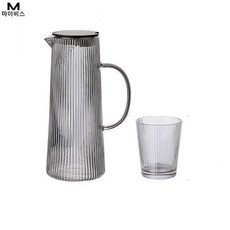 MYBYS 가정용 냉수 포트 세트, 그레이, 1P+물컵 4개, 1개