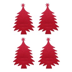 4pcs 크리스마스 트리 수저 가방 포켓 포크 나이프 수저 홀더 주방 식기 커버 정리함 장식 새해, 빨간색, 4개