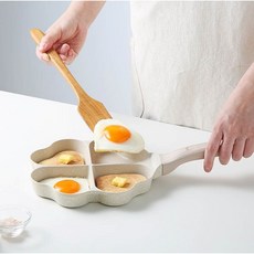 인덕션 계란말이 에그팬 팬케이크 브런치 멀티팬 - 하트 4구 1P, 1개, 17cm