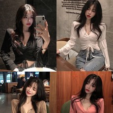쉬폰 홀복 시스루 블라우스 클럽복 섹시블라우스 섹시홀복