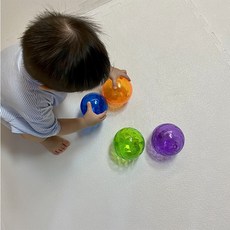 [토실샵] LED 미러볼 베이비빅 킥커 아기탱탱 공놀이 야광볼 유아공, 오렌지