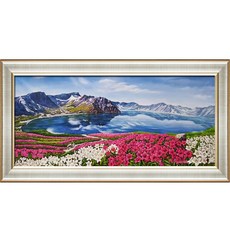 (진품) 백두산 천지그림 유화 풍경화 그림 출세 풍수 사무실 거실 액자 풍수에좋은 유화그림