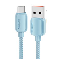 Essager USB C타입 100W 고속 충전 케이블, 2개, 블루, 2m