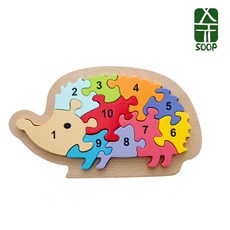 숲(SOOP) 숲(SOOP)우드퍼즐 고슴도치(숫자10) 유아 원목 퍼즐, 10개, 1개