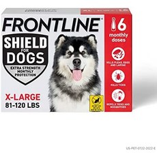  개 벼룩 증폭기용 frontline® 쉴드 진드기 치료제 81-120파운드 6ct, 6 카운트 