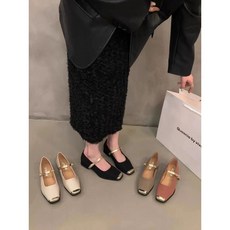 빅 사이즈 여성 통굽 단화 패션 힐