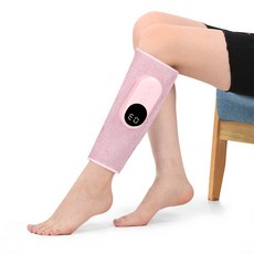 돌아라 무선 종아리마사지기 가정용 휴대용 공기압 온열 다리마사지기 세트, 핑크 ×